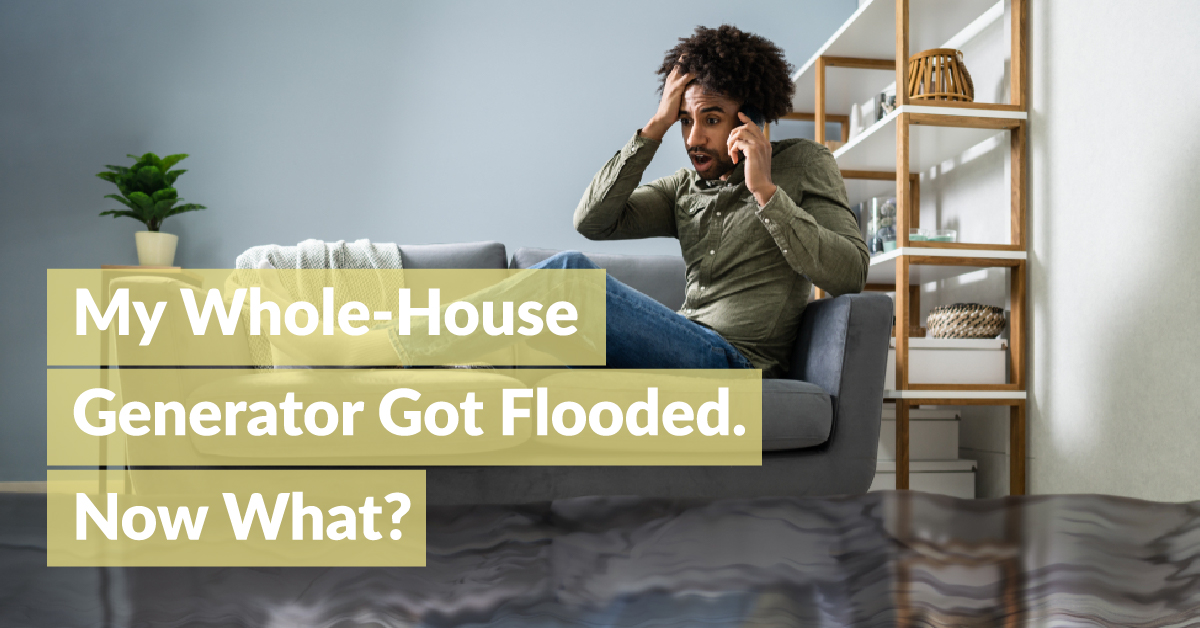 Man on the Phone in a Flooded Room
